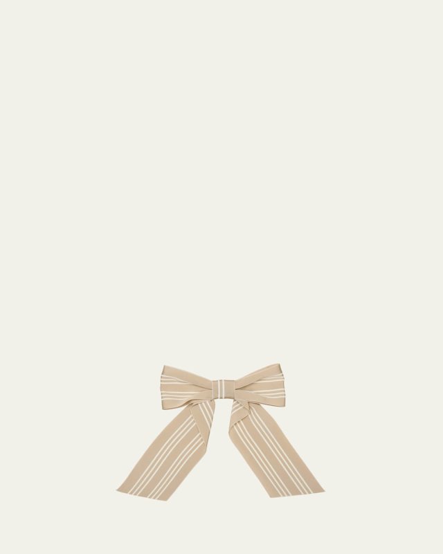 Indre Oversized Striped Bow Barrette
